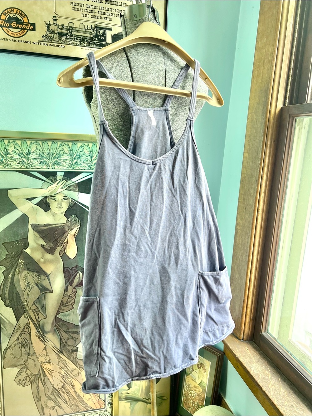 Free People Dusty Blue Sleeveless Skort Dress
